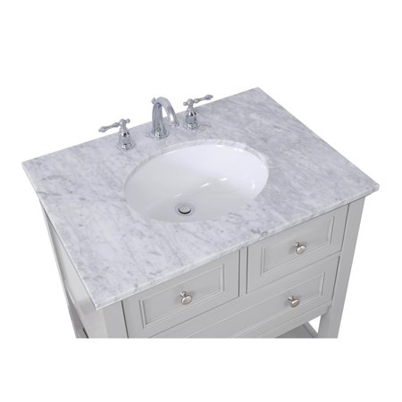 Elegant Decor 30 In. Single Bathroom Vanity Set In Grey VF27030GR